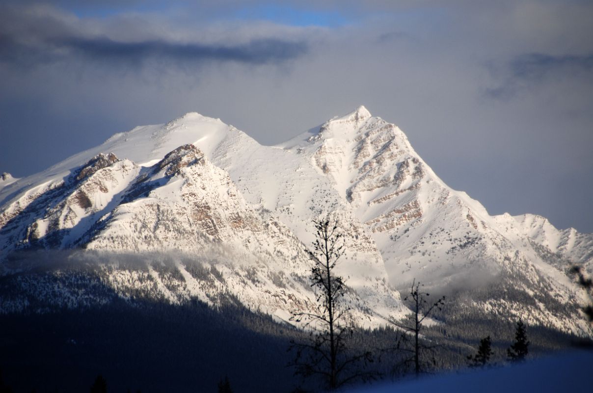23 Waputik Peak Morning From Trans Canada Highway At Lake Louise on Drive From Banff in Winter